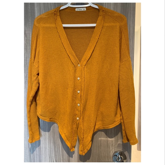 Cotton On yellow orange cardigan (Large) - Picture 2 of 5
